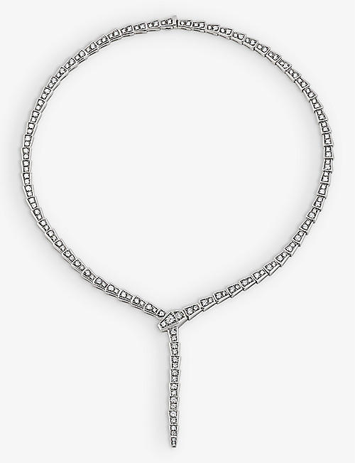 BVLGARI: Serpenti Viper 18ct white-gold and 8.21ct diamond necklace