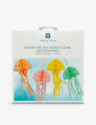 TALKING TABLES: Make Waves jellyfish honeycomb paper decorations pack of eight