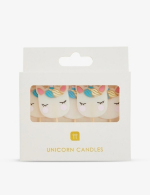 TALKING TABLES: We Heart Unicorn-shaped birthday candles set of five