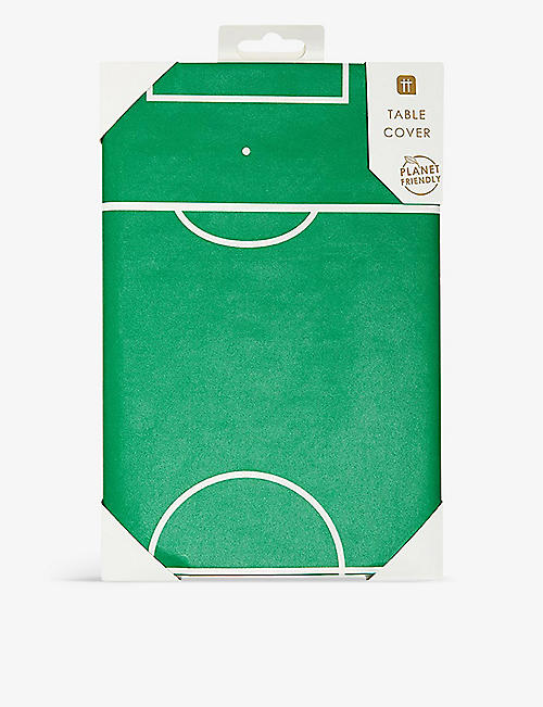 TALKING TABLES: Party Champions football-pitch paper table cover 180cm x 120cm