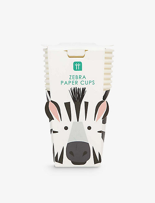 TALKING TABLES: Party Animals Zebra paper cups pack of eight