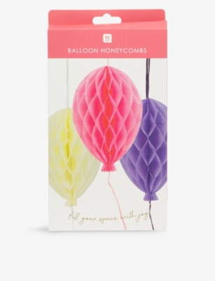 TALKING TABLES: Balloon honeycomb paper decorations pack of three