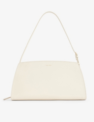 The Row Dalia Glossed-leather Shoulder Bag In Ivory Shg