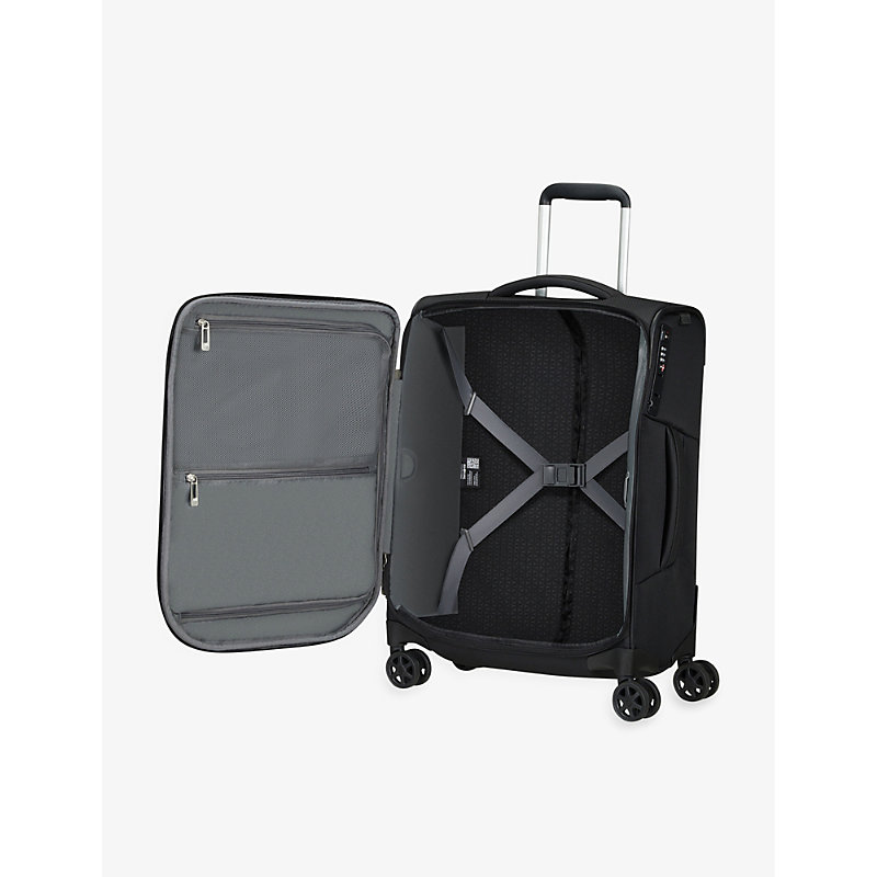 Shop Samsonite Respark Spinner Soft Case 4 Wheel Recycled-plastic Cabin Suitcase 55cm In Ozone Black