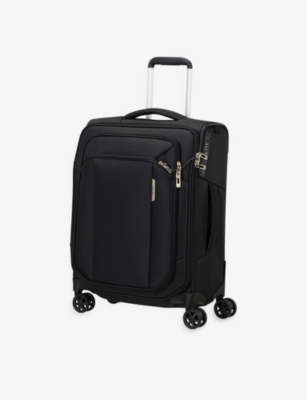 Samsonite Ozone Black Respark Spinner Soft Case 4 Wheel Recycled-plastic Cabin Suitcase 55cm