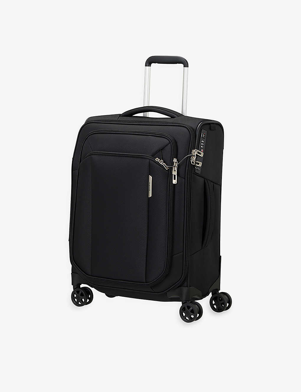 Samsonite Ozone Black Respark Spinner Soft Case 4 Wheel Recycled-plastic Cabin Suitcase 55cm