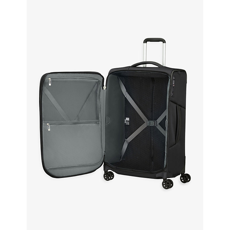Shop Samsonite Respark Spinner Soft Case 4 Wheel Recycled-plastic Suitcase 67cm In Ozone Black