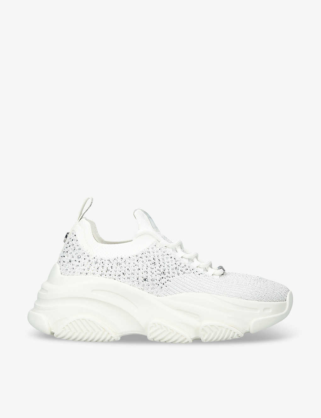 Steve Madden Womens White Possession K 002 Logo-print Woven Low-top Trainers