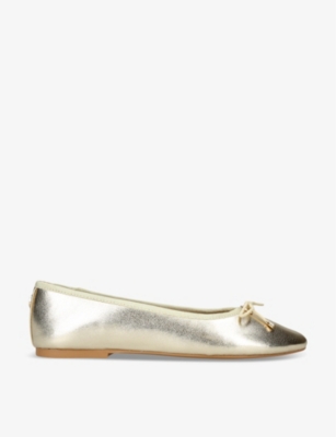 STEVE MADDEN: Blossoms metallic leather ballet pumps