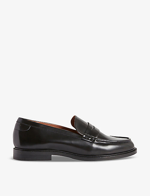 CLAUDIE PIERLOT: Tonal-stitch leather penny loafers