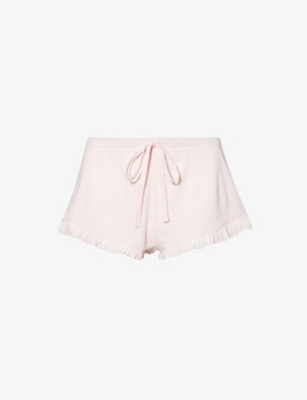 SKIN RAFFAELA RUFFLED-TRIM COTTON-JERSEY SHORTS