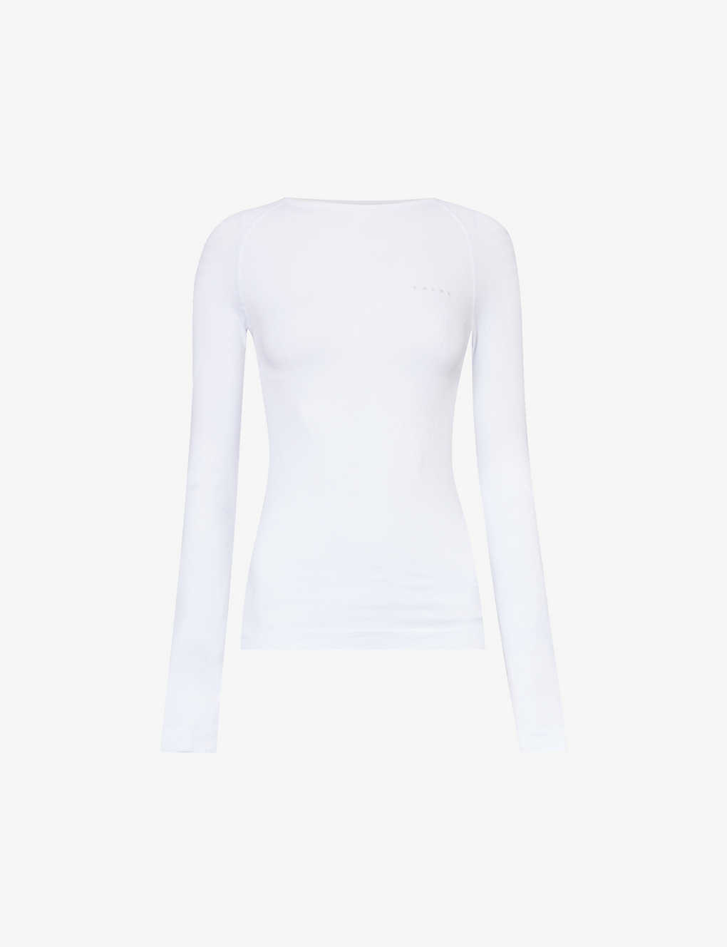 Falke Ergonomic Sport System Womens White Brand-print Fitted Stretch-woven Top