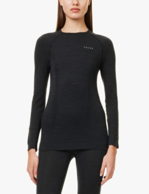 FALKE ERGONOMIC SPORT SYSTEM: Brand-print fitted stretch-wool top