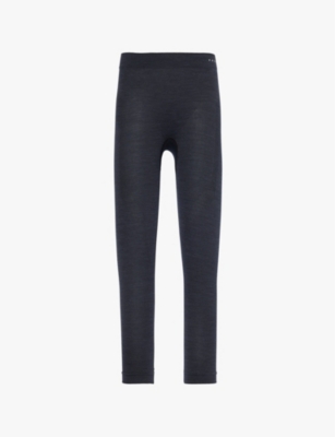 FALKE ERGONOMIC SPORT SYSTEM: Brand-print tapered-leg fitted stretch-wool leggings