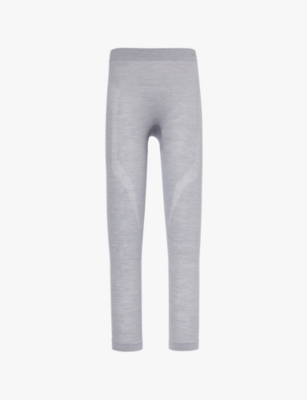 FALKE ERGONOMIC SPORT SYSTEM: Brand-print tapered-leg fitted stretch-wool leggings