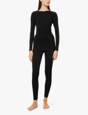 FALKE ERGONOMIC SPORT SYSTEM: Brand-print tapered-leg fitted stretch-woven leggings