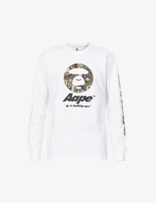 Aape New Face Logo-print Cotton-jersey T-shirt In White