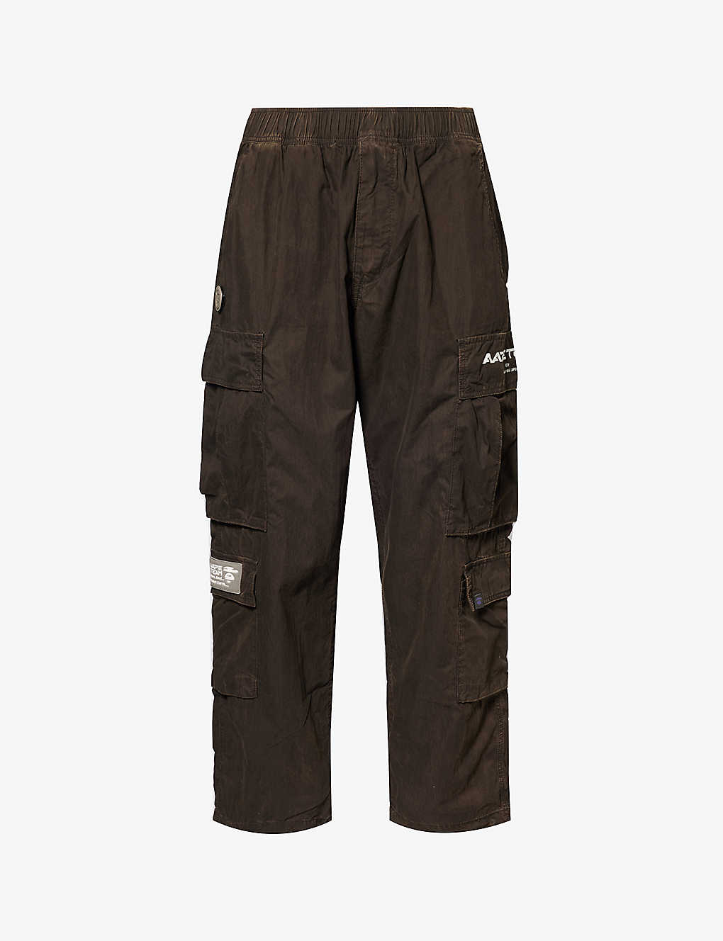 Aape Tapered-leg Mid-rise Cotton-blend Trousers In Brown