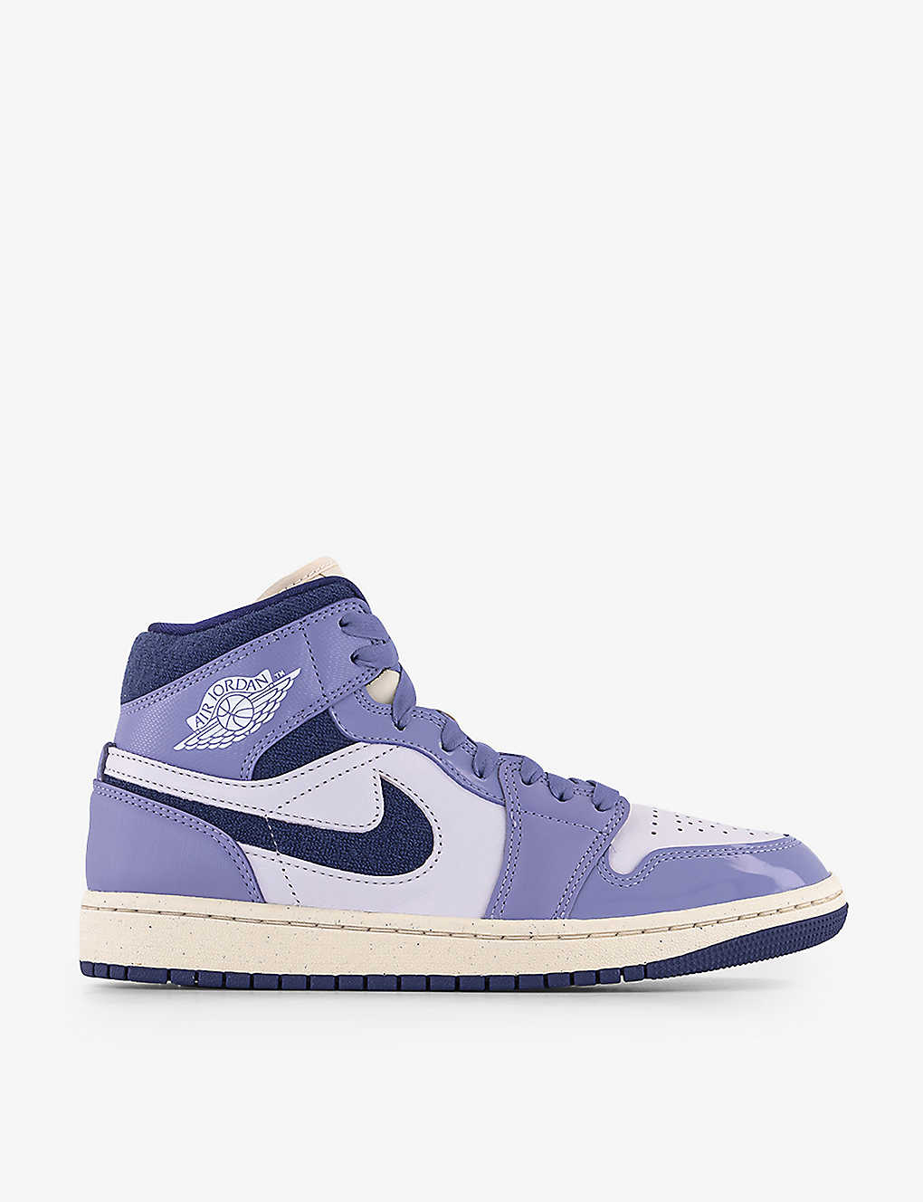 Shop Jordan Womens Sky Light Purple Barely Air 1 Mid Leather Mid-top Trainers