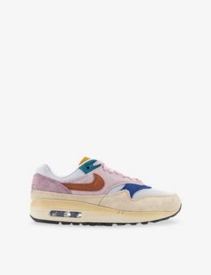 Shop Nike Womens  Air Max 1 87 Mesh And Suede Low-top Trainers In Grain Rugged Orange Plum