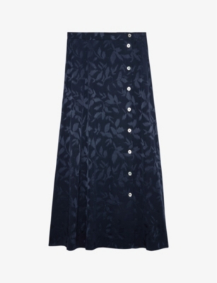 Zadig & Voltaire June Jac Ikat Silk Skirt In Blue