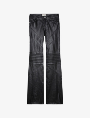 Zadig & Voltaire Paulin Leather Trousers In Schwarz