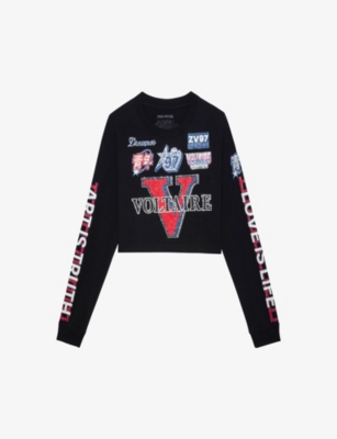 Zadig & Voltaire Iona Voltaire Multi-badge T-shirt In Noir