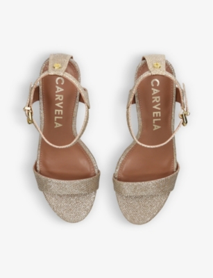 CARVELA: Kiki logo-embellished woven heeled sandals
