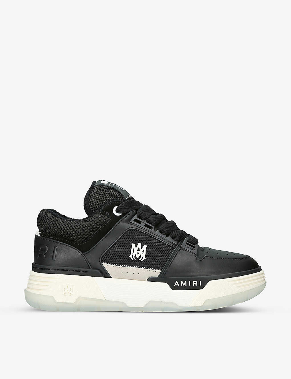 Shop Amiri Men's Black Ma-1 Chunky-sole Leather Low-top Trainers