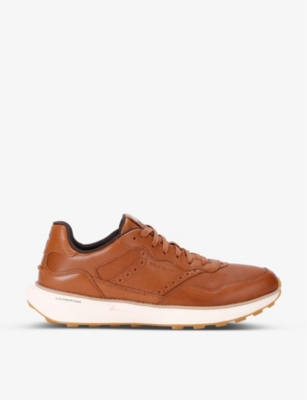 COLE HAAN: Grandpro Ashland brand-embossed leather low-top trainers