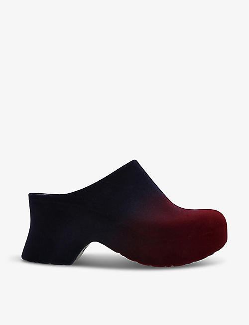 LOEWE: Terra 90 curved-heel rubber heeled mules