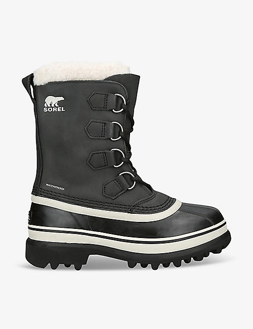 SOREL: Caribou fleece-trim leather snow boots