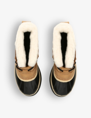 SOREL: Caribou fleece-trim leather snow boots