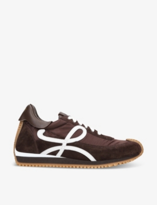 LOEWE: Flow Runner monogram-debossed suede low-top trainers