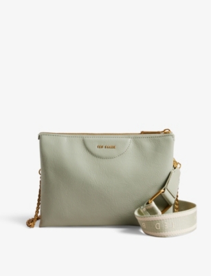 Ted Baker Womens Green Esille Leather Cross-body Bag