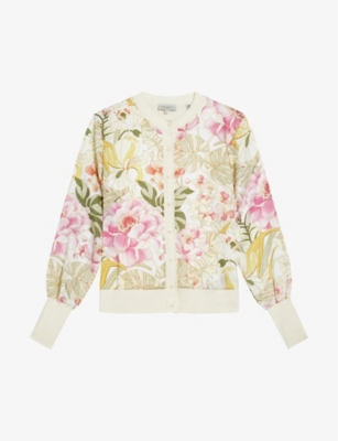 TED BAKER - Irreen floral-print satin cardigan | Selfridges.com