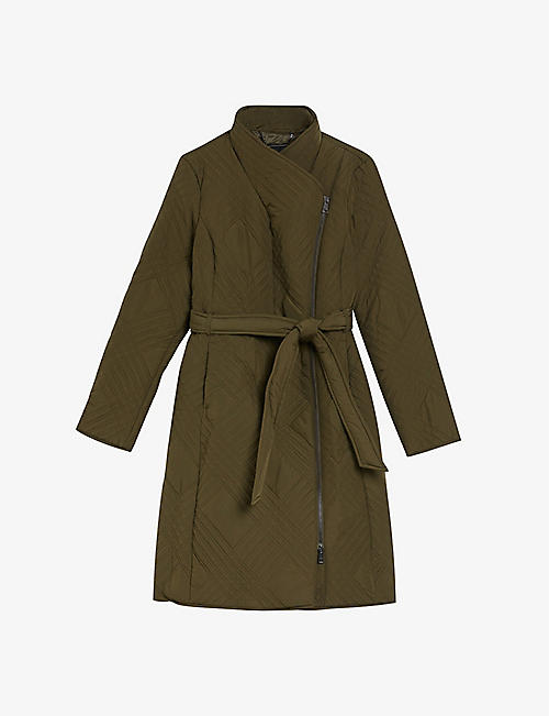 TED BAKER: Rosemae high-neck quilted shell coat