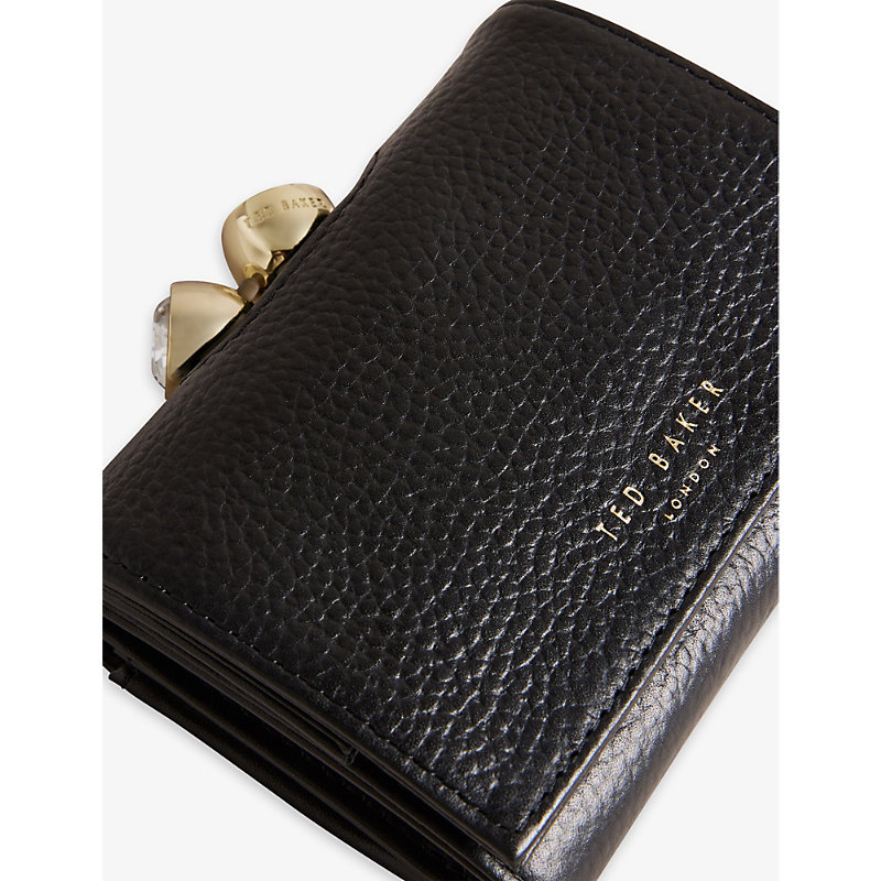 Shop Ted Baker Tammyy Logo-embossed Leather Purse In Black