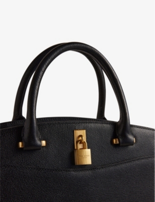 Shop Ted Baker Black Myfair Leather Top-handle Bag