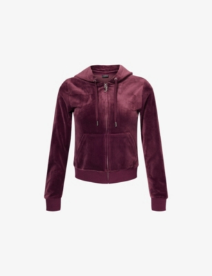 JUICY COUTURE - Logo-embroidered drawstring-hood velour hoody | Selfridges.com