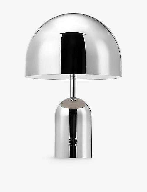 TOM DIXON: Bell Collection portable stainless-steel table lamp 28cm