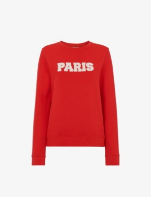 WHISTLES: Paris-logo relaxed-fit cotton sweatshirt