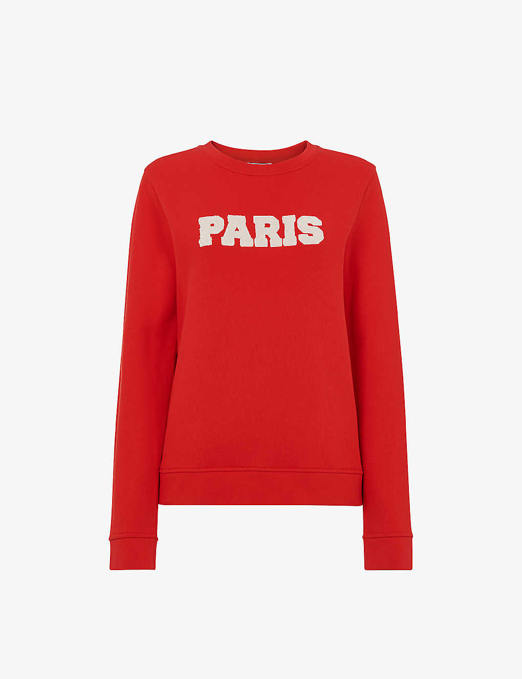Whistles Womens Red Paris-logo Relaxed-fit Cotton Sweatshirt