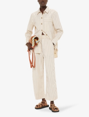 Shop Whistles Omens  Kwammie Striped Stretch-cotton Overshirt In Multicoloured