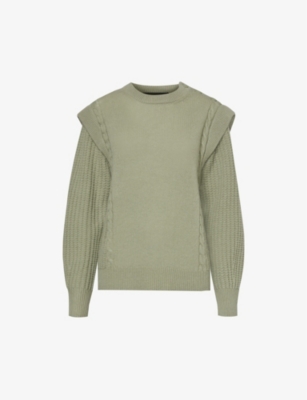 360 CASHMERE: Alyse cable-knit wool and cashmere-blend knitted jumper