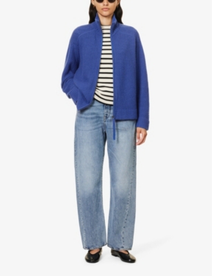 Shop 360cashmere 360 Cashmere Women's Cobalt Chloe Half-zip Wool And Cashmere-blend Knitted Jumper