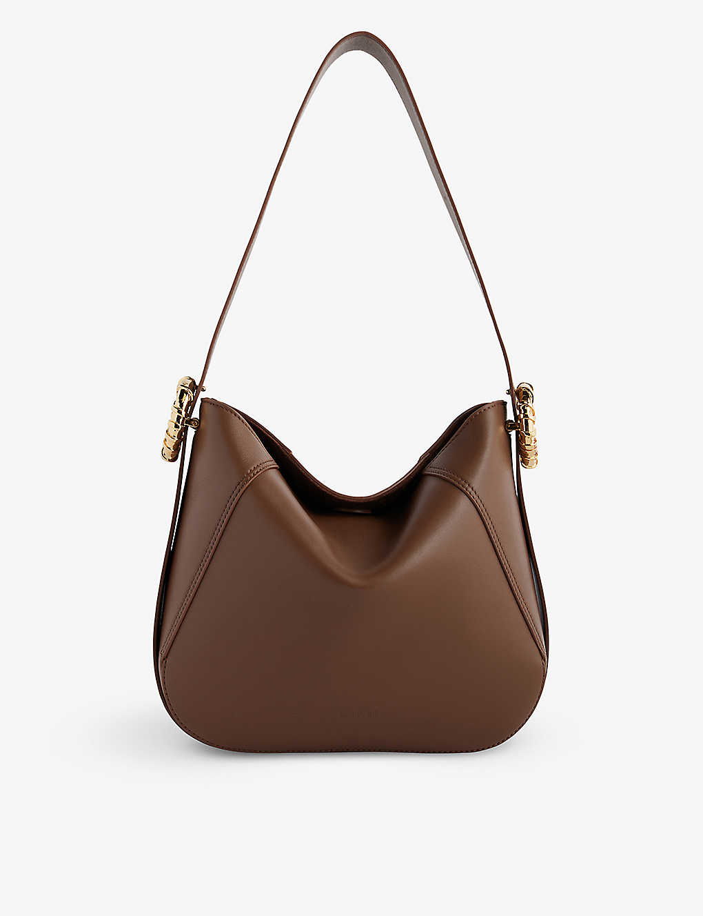 Shop Lanvin Melodie Leather Hobo Bag In Chestnut