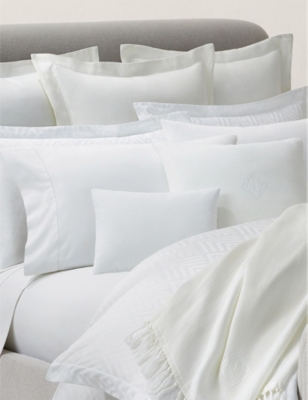 Polo Ralph Lauren Ralph Lauren Home White Penthouse Logo-embroidered Linen Throw 140x180cm In White