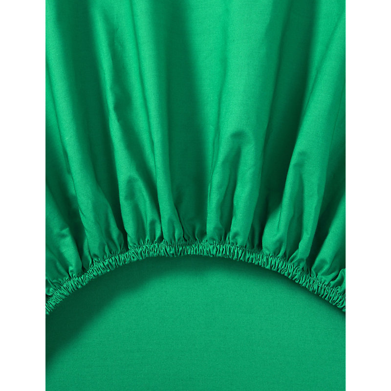 Shop Ralph Lauren Home Billiard Player Logo-embroidered Cotton Single Fitted Sheet In Green