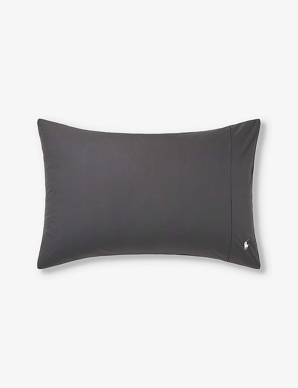 Ralph Lauren Home Charcoal Player Logo-embroidered Cotton Pillowcase Set Of Two 50cm X 75cm